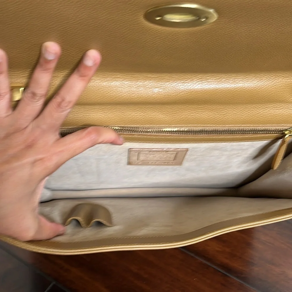 COACH CARAMEL CLASSIC MADISON DRAKE PINNACLE BRIEFCASE BAG MADE IN ITALY… - Picture 13 of 17